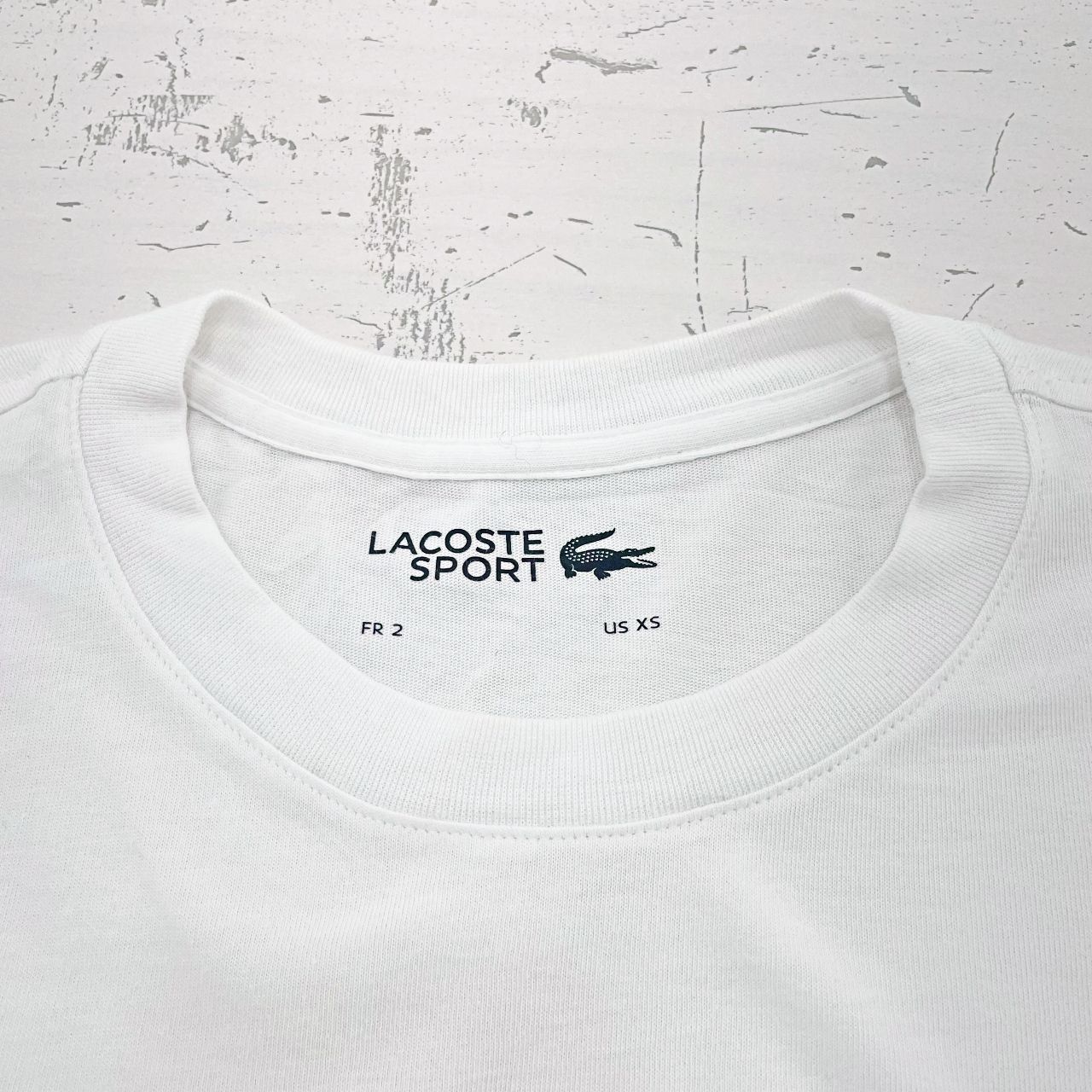 LACOSTE SPORT　ラコステスポーツ　ワンポイントロゴロンT　メンズ　サイズ表記XS　M~L相当　ホワイト