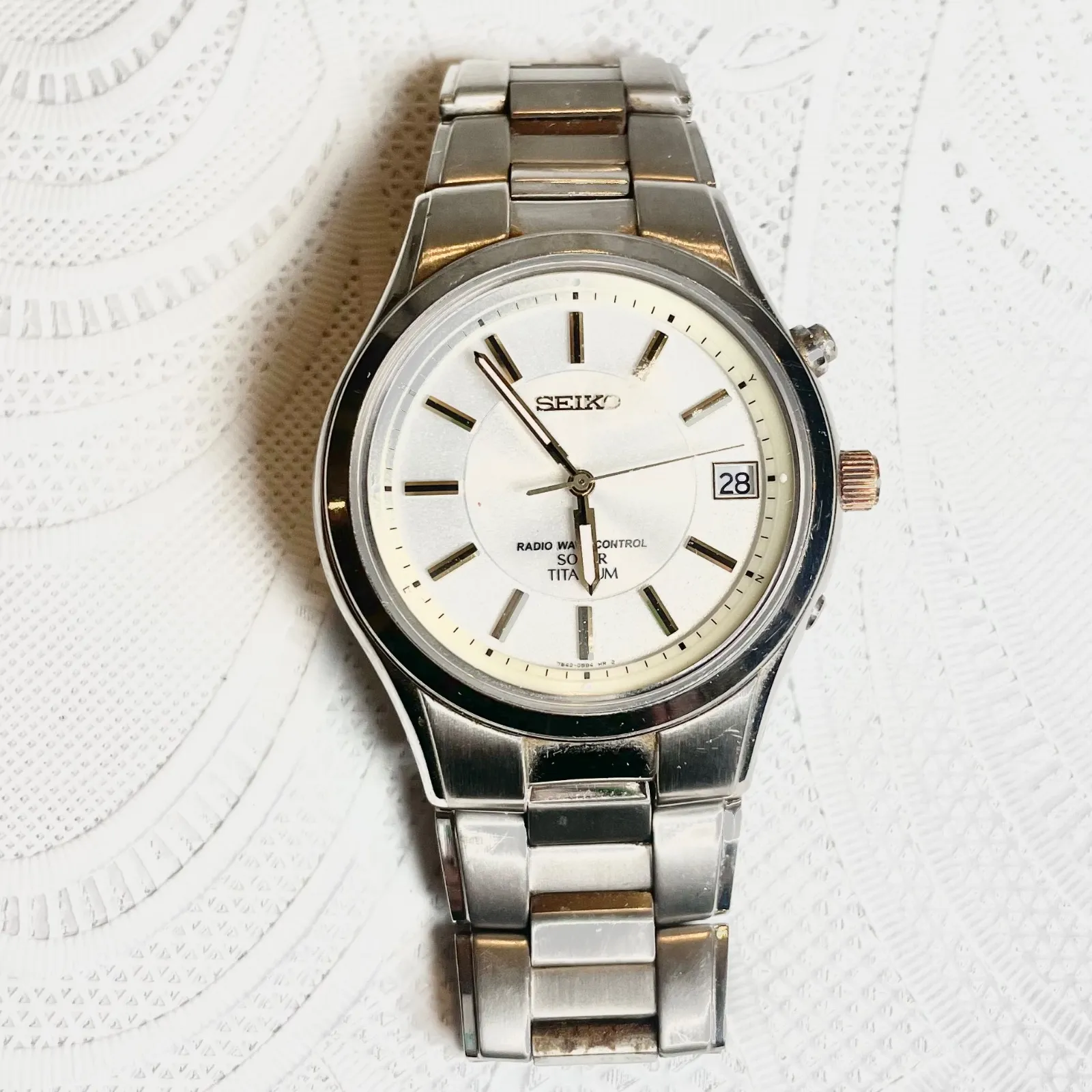 【電波ソーラー、美品】SEIKO　セイコー　チタン　ホワイト　7B42-0AN0 2025年最新】セイコー 7B42-0AN0の人気アイテム - メルカリ
