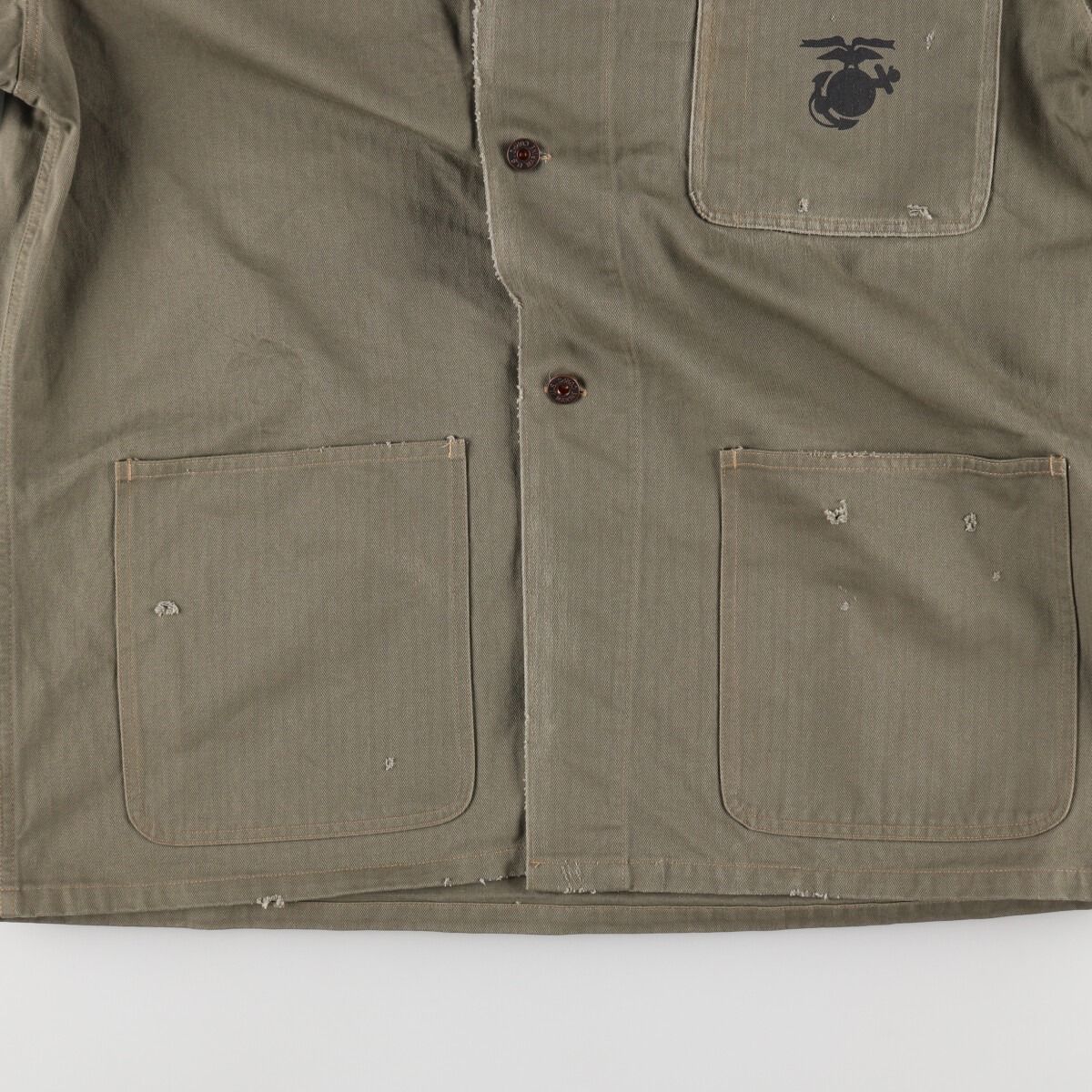 古着 USMC P-41 ミリタリー HBTジャケット レプリカ メンズXXL相当