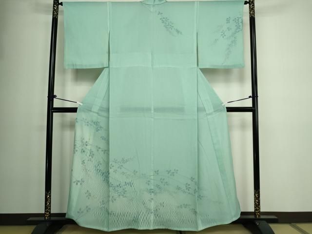 平和屋着物□極上 訪問着 無双 紗袷 紗×絽 紫陽花 あじさい 若芽