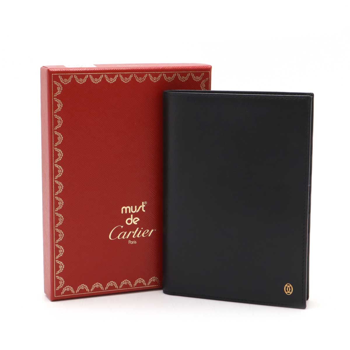 未使用Cartierカルティエ　パシャ　レザーパスポートケース　ブラック　黒 未使用Cartierカルティエ パシャ レザーパスポートケース ブラック 黒