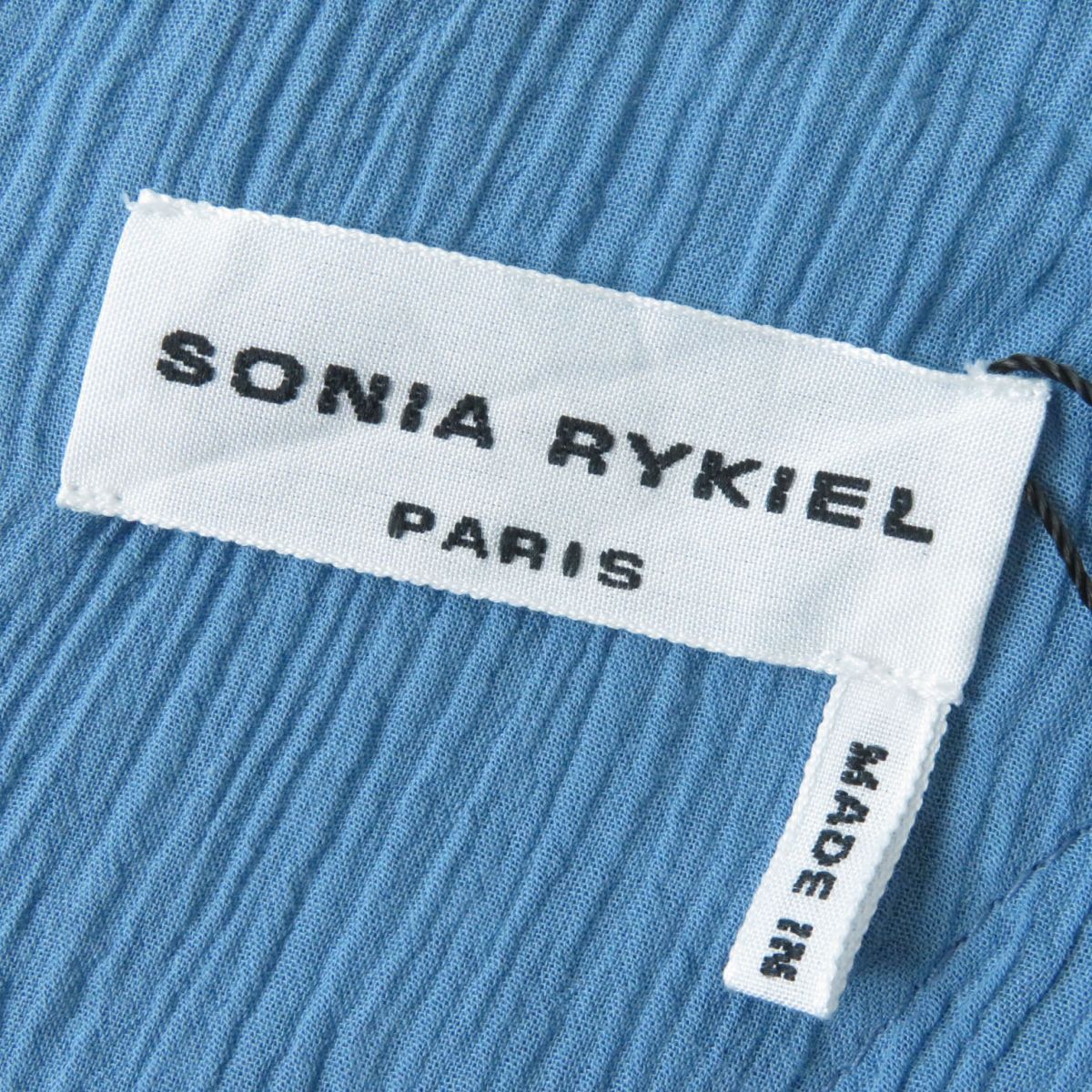 未使用◇定価245700円 SONIA RYKIEL ソニアリキエル OP RP LS0109／15301406 スクエアネック カットオフ ティアードワンピース ブルー 34 未使用品◇定価245700円 ソニアリキエル OP RP LS0109/15301406
