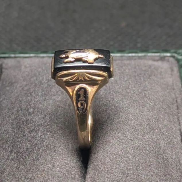 JOSTEN 1942年 10Kカレッジリング ゴールド オニキス クラス