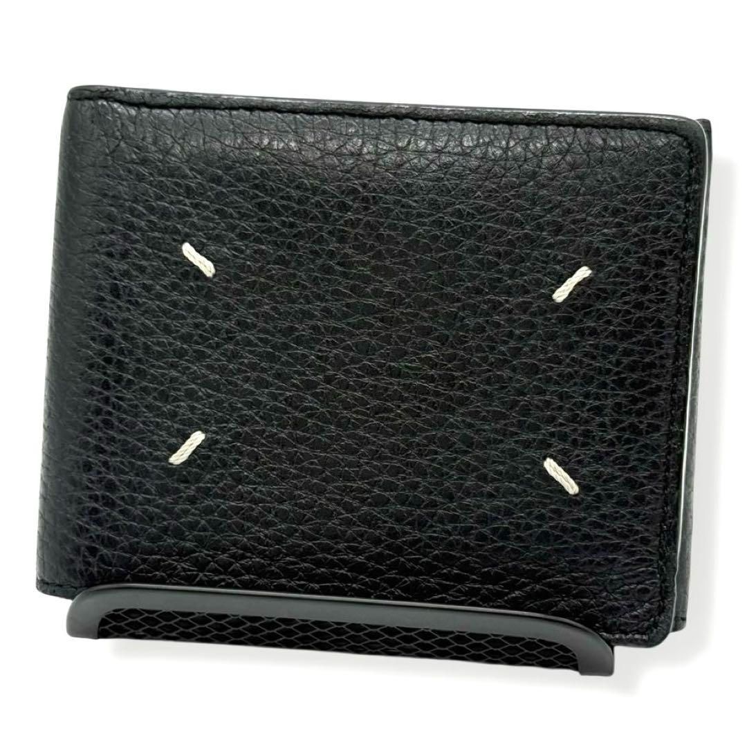 メゾンマルジェラ 折り財布 4ステッチ ブラック レザー ユニセックス cr15