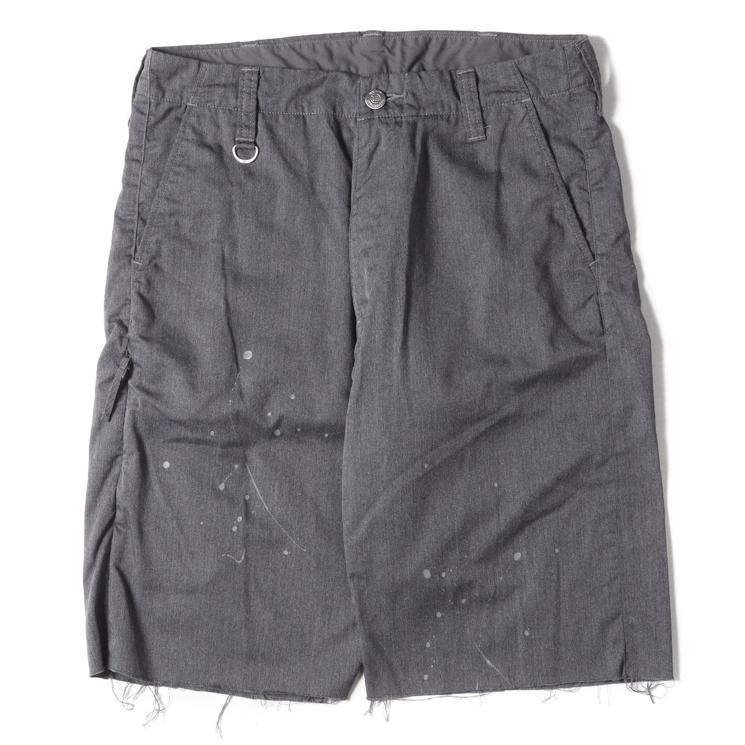 美品 UNIFORM EXPERIMENT ユニフォームエクスペリメント パンツ サイズ:1 ドリップ ペイント カットオフ ショーツ  DRIPPING SHORTS 19SS グレー ショートパンツ ズボン ボトムス カジュアル - メルカリ