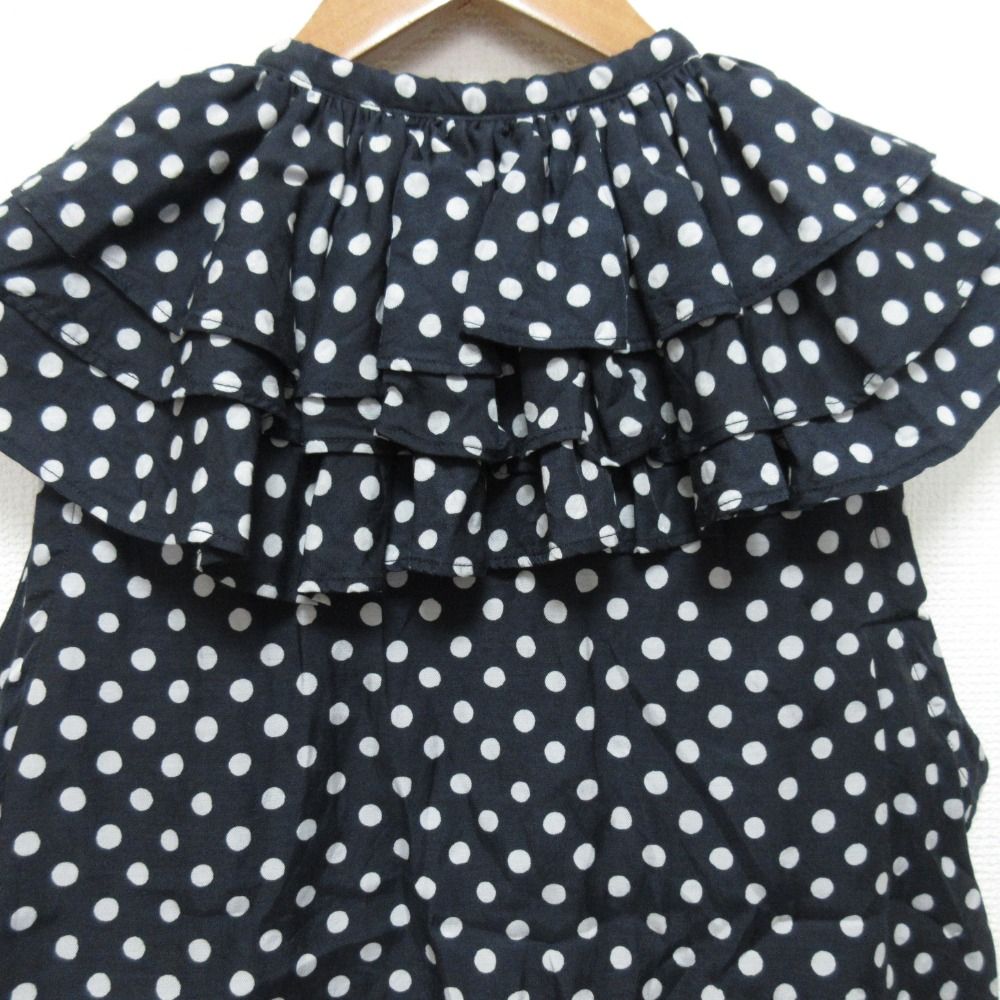  45 R フォーティーファイブアール キュプラコットンドットプリントのフリル キャミソール ネイビー レディース 古着 キャミソール トップス