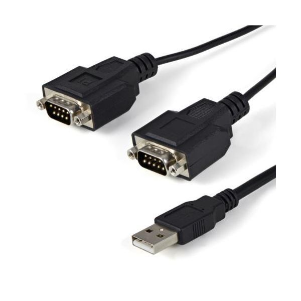 StarTech.com 2ポートFTDI USB -シリアル変換アダプタケーブル 1.8 m ブラック 本