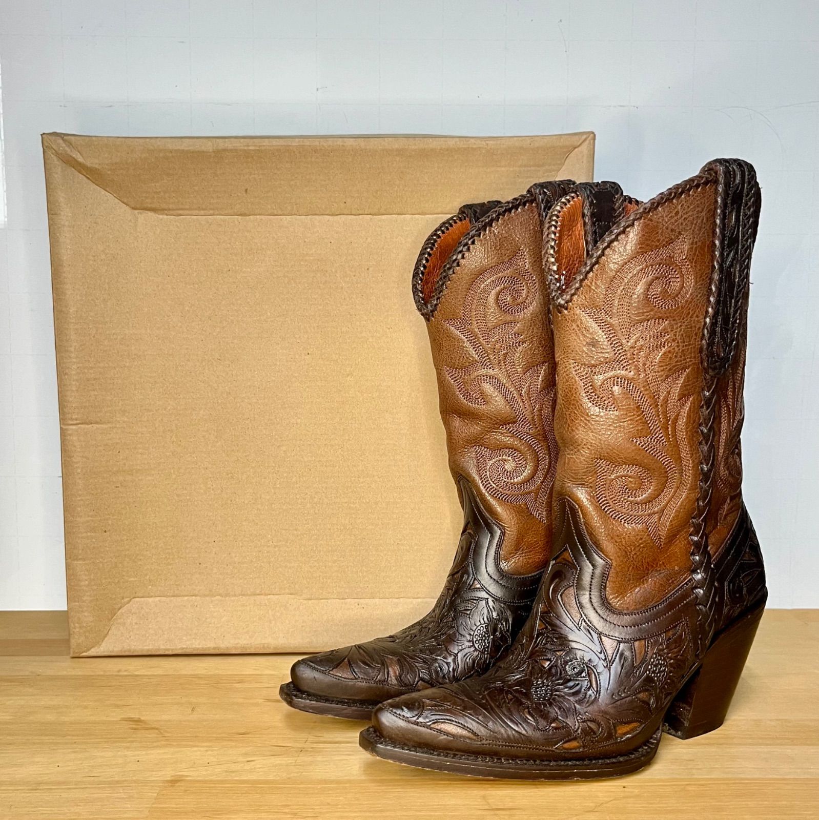 ○ 靴 グレースコンチネンタル カービングブーツA ISL-3763 ブラウン