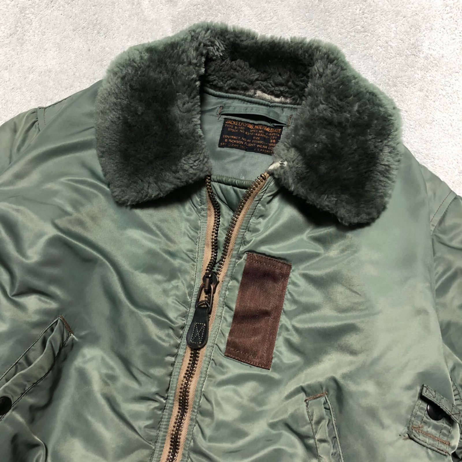 BUZZ RICKSON'S B-15D フライトジャケット M品番 襟ムートン 襟