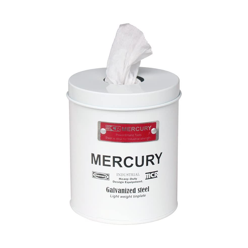 ペーパーホルダー ブリキサニタリー ホワイト マーキュリー Φ11.3×H13cm キーストーン ME053967