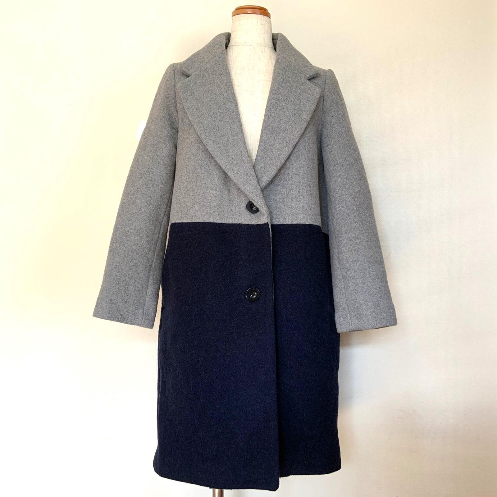 美品 MURUA ムルーア バイカラー チェスターコート 美品 MURUA ムルーア バイカラー チェスターコート