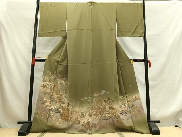 平和屋着物●豪華色留袖 作家物 御所車花文 暈し染め 金彩 ロング丈 正絹 AABB1734mf