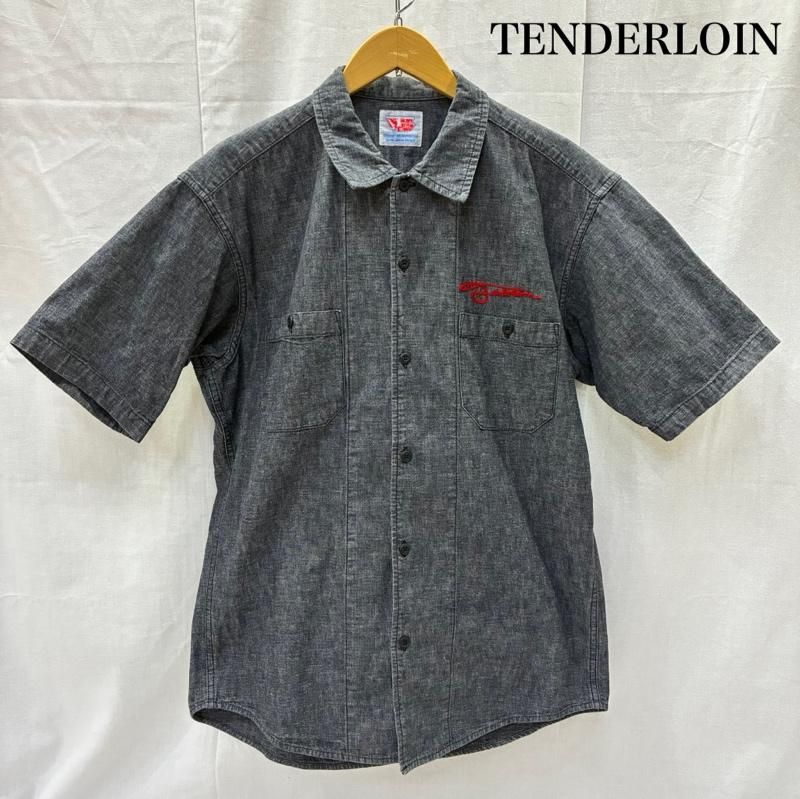 TENDERLOIN テンダーロイン ブラックシャンブレー ワークシャツ M TENDERLOIN テンダーロイン シャツ、ブラウス 半袖 半袖ワーク