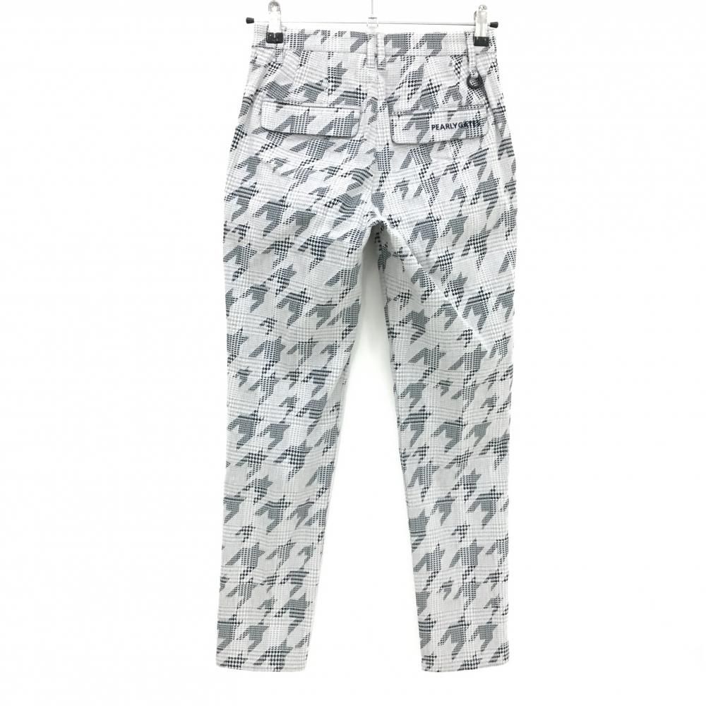 パーリーゲイツ パンツ グレー×黒 千鳥柄 ロゴ刺しゅう レディース 00 XS ゴルフウェア PEARLY GATES