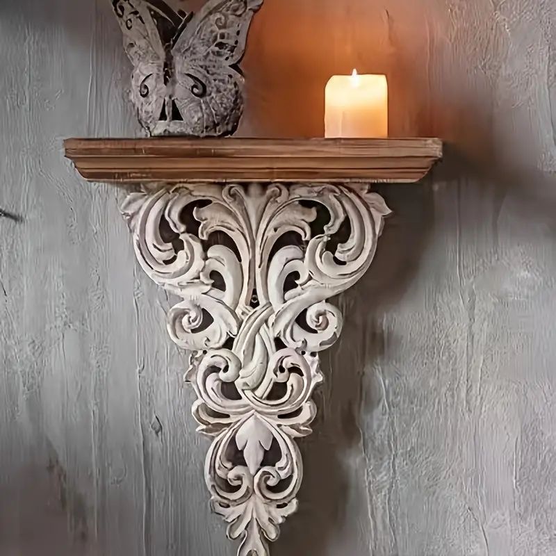 マホガニー ウォールラック 棚 壁掛け アンティーク ラック シェルフ