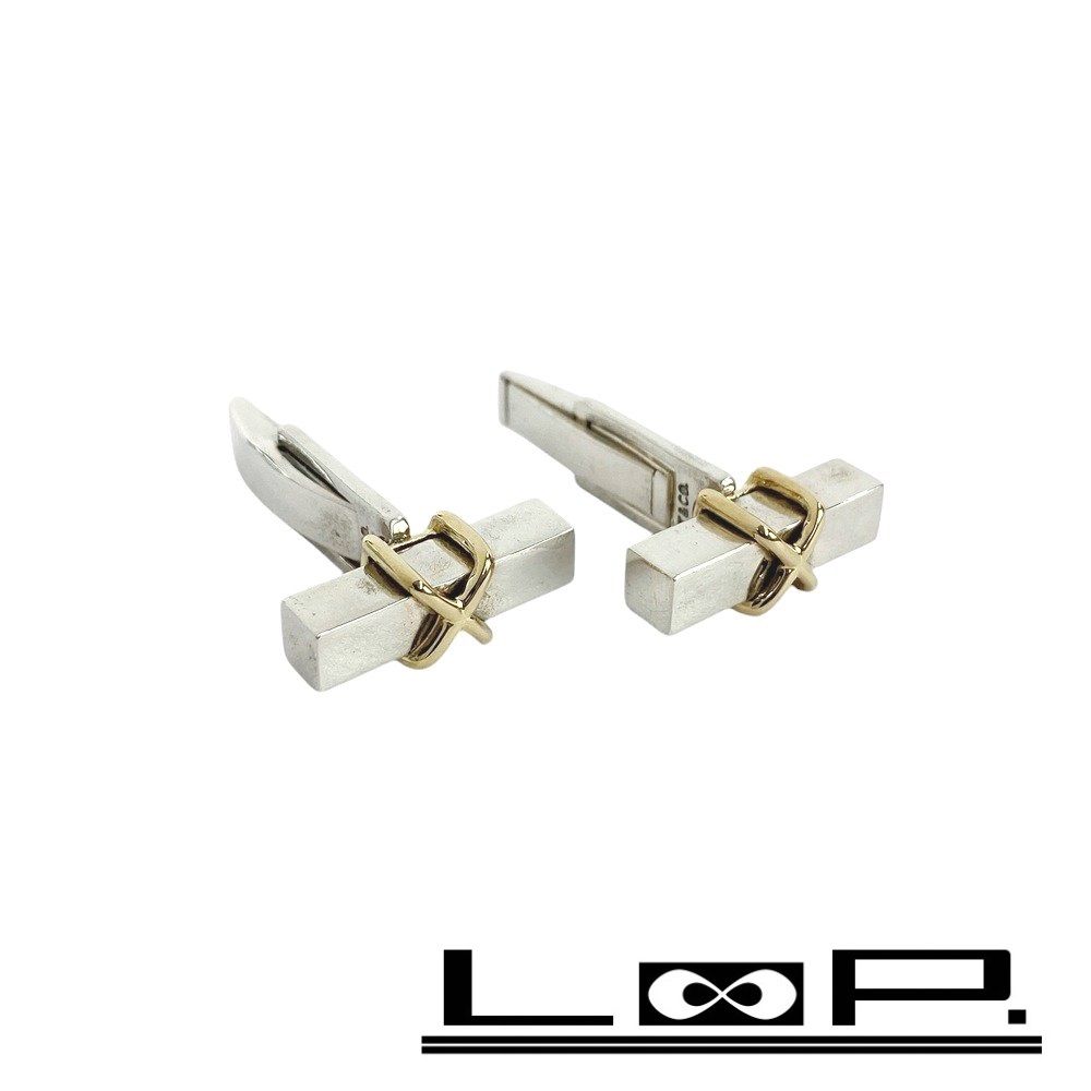 ティファニー メイカーズ バンドウィズ 2ワイヤー バングル SV YG