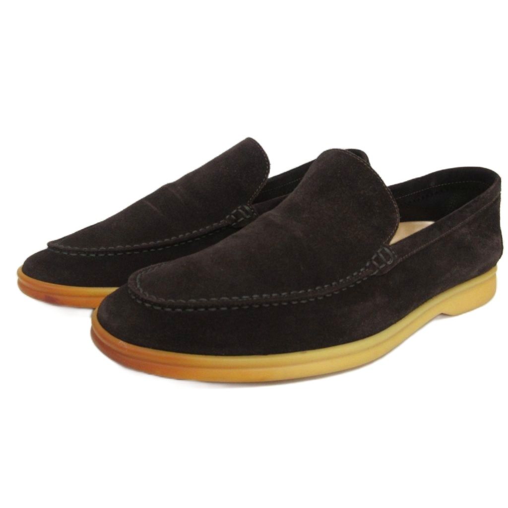 ロロピアーナ Loro Piana Summer Walk Suede サマーウォーク スエード ローファー スリッポン レザー ゴムソール 茶 ブラウン 40 25cm相当 IBO82