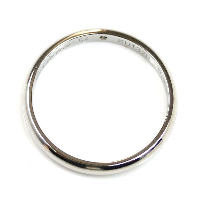ワゴンセールも実施中。 CARTIER カルティエ Pt950プラチナ ウェディング 1P ダイヤ リング 指輪 B4057754 14号 54 3.2g レディース 安価な