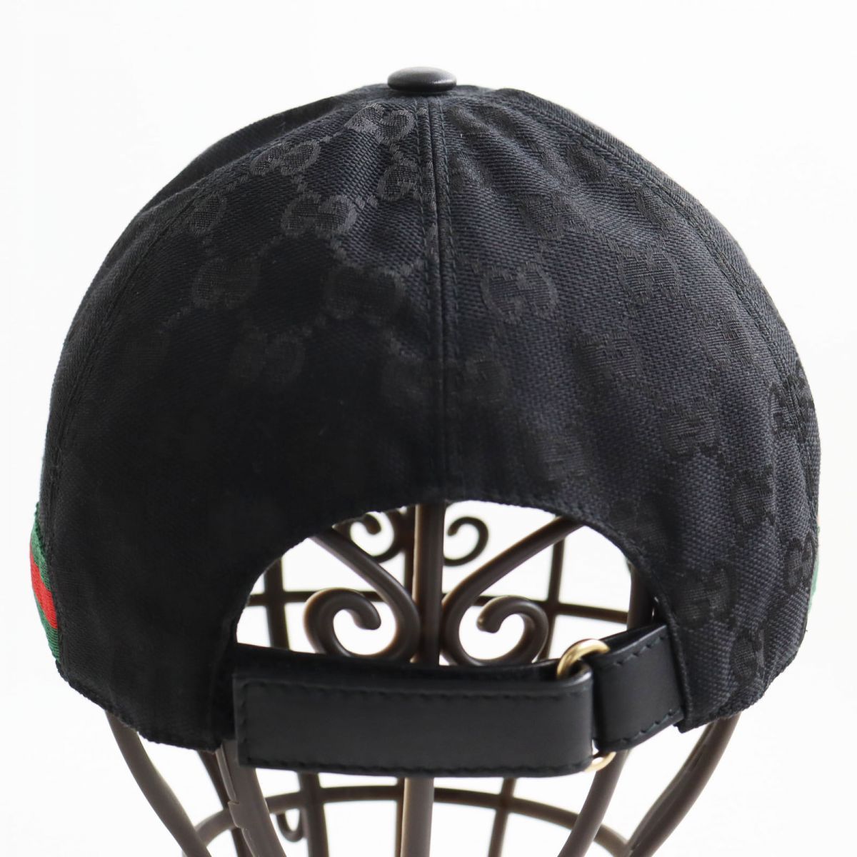 グッチ キャップ GGキャンバス シェリーライン ブラック 20035 帽子 美品○GUCCI グッチ 20035 GGキャンバス シェリーライン/ウェブライン