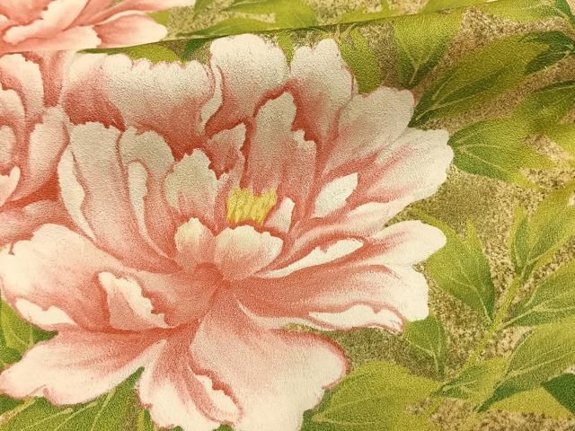 平和屋着物▽訪問着　単衣　作家物　手描き　枝花文　暈し染め　正絹　逸品　未使用　AAAW7802fy 平和屋着物▽訪問着 単衣 作家物 手描き 枝花文 暈し染め 正絹 逸品 未