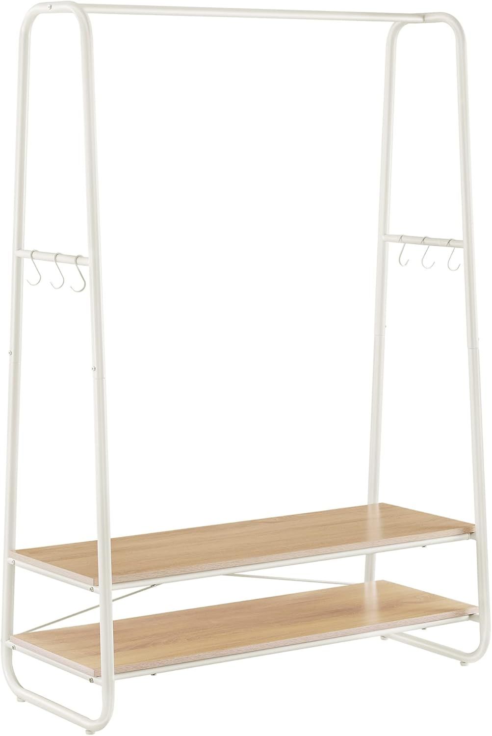 【美品】VASAGLE ハンガーラック ヴィンテージ風 棚付き 幅100x奥行45x高さ160cm