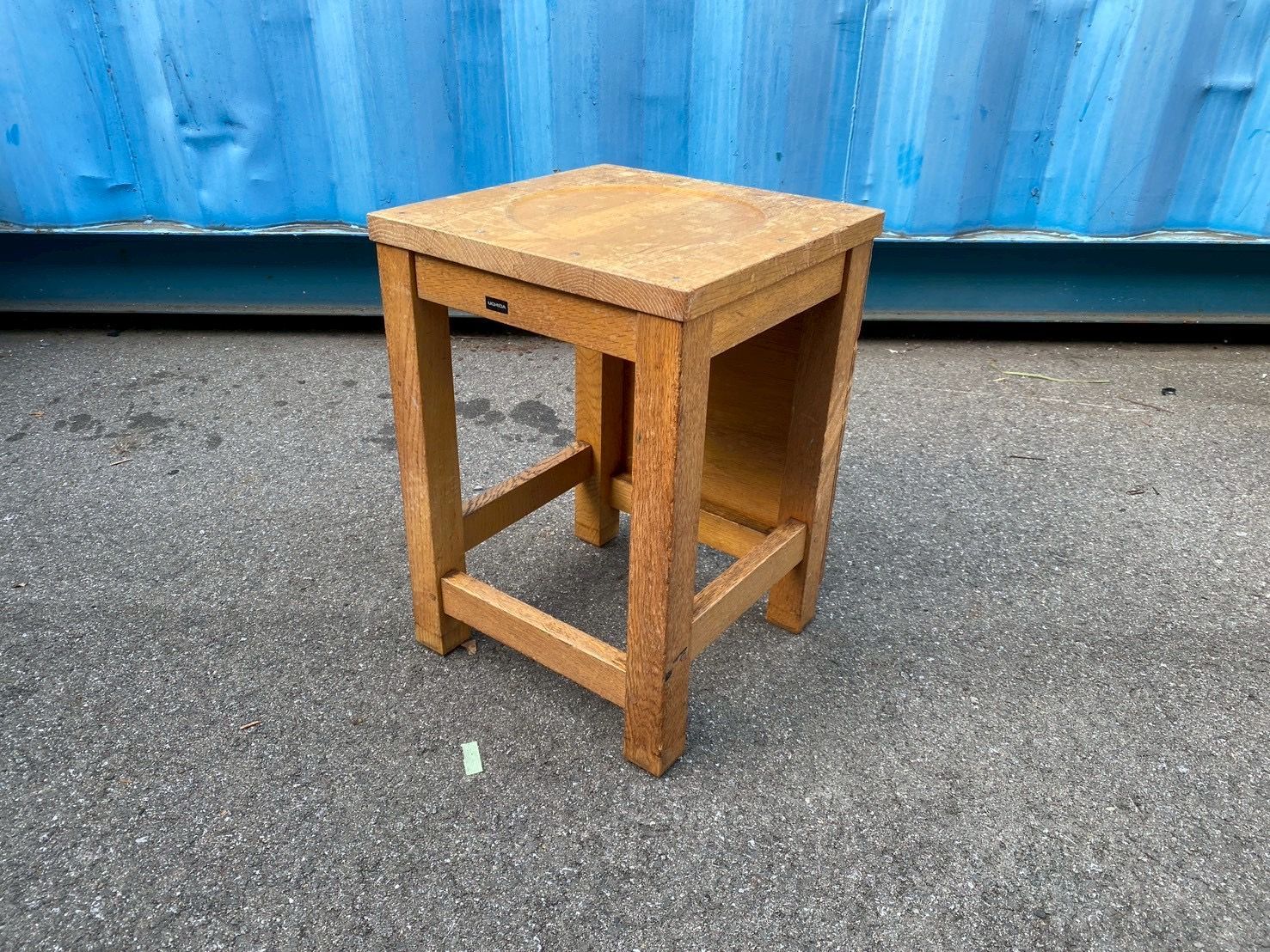 図工椅子　角椅子　角スツール　昭和レトロ　ビンテージ　2個セット 図工椅子角椅子角スツール昭和レトロビンテージ2個セット