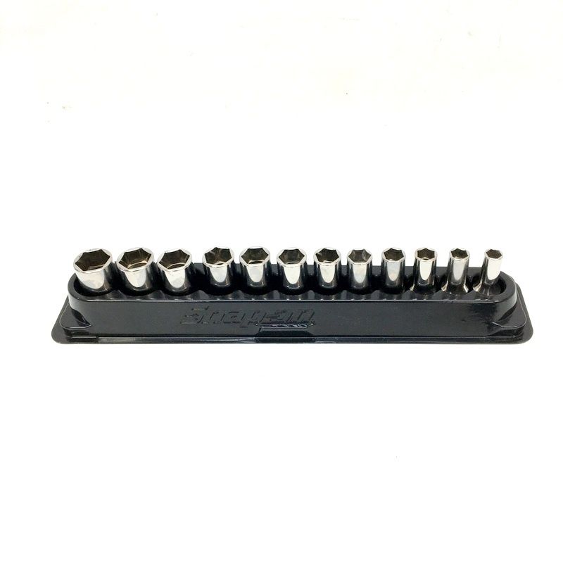 Snap-on スナップオン セミディープソケットセット 212FSMSY 3|8 9.5mm 6角12個セット トレー付 △ DW3500