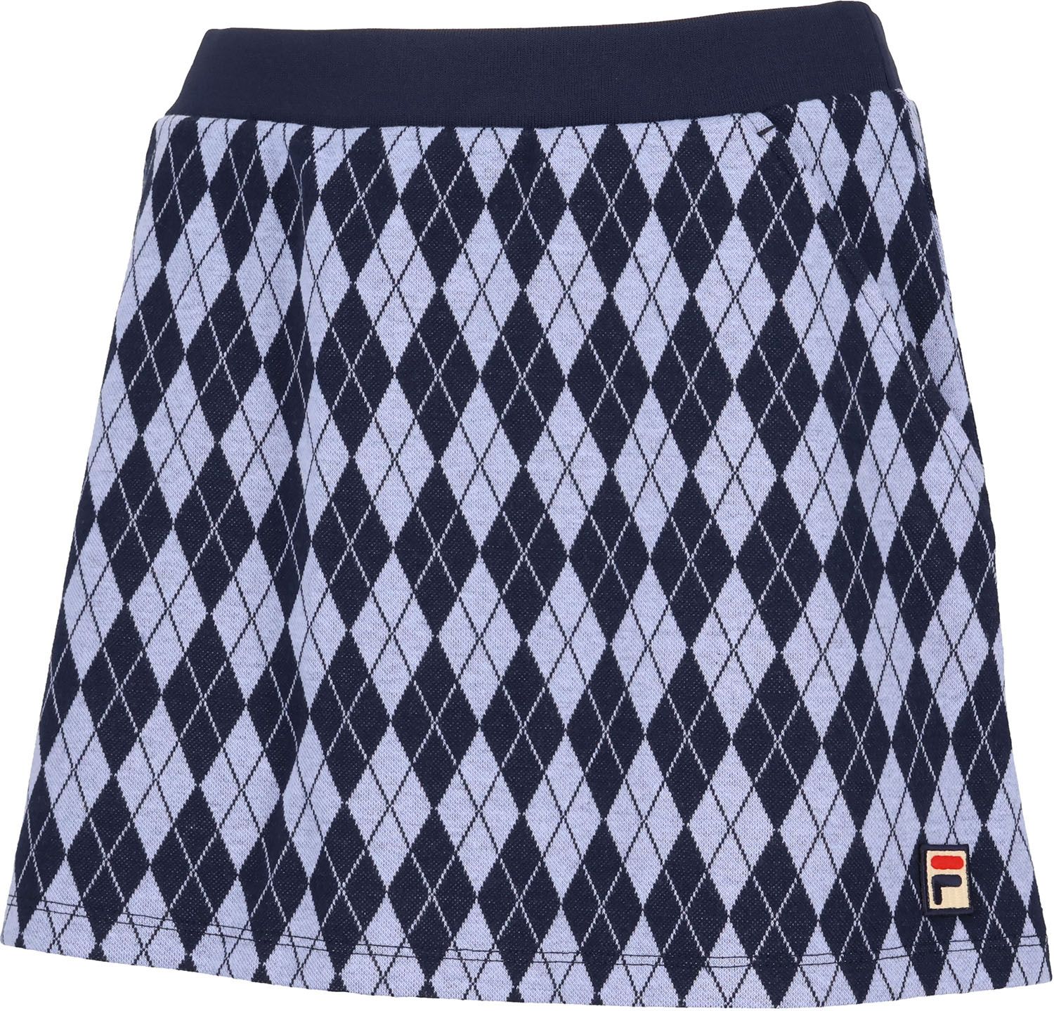 フィラ FILA テニス スコート レディース ウィメンズ 女性 大人 スカート ボトムス ウェア ロゴ アーガイル柄 ジャガード キュート 部活動 クラブ サークル スクール 練習 EL0241 20Z ネイビー