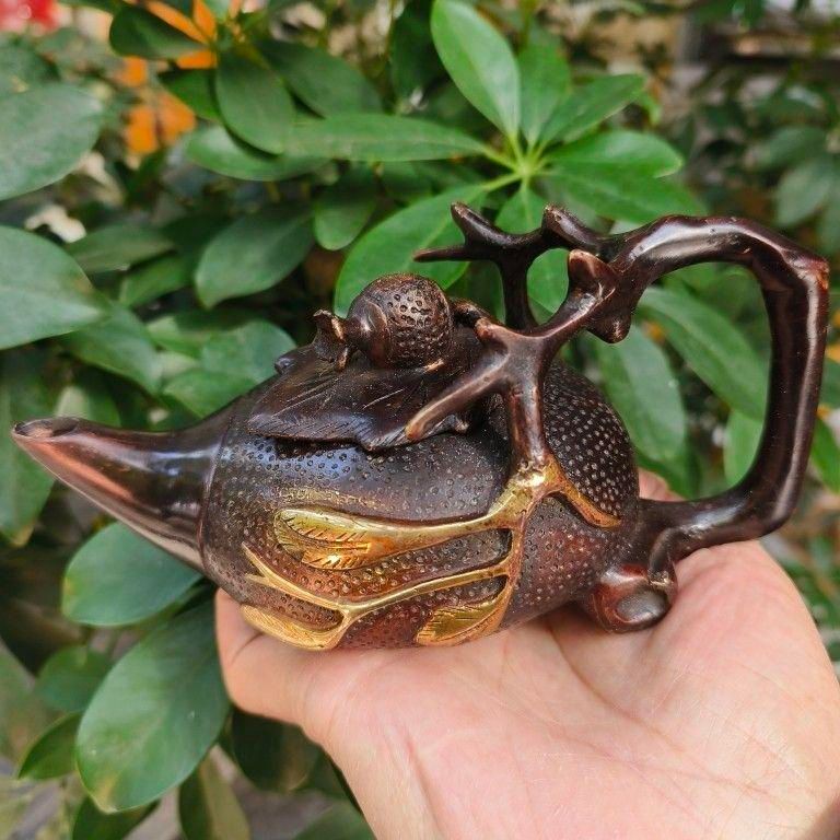 銅製 竹の子壺 竹節壺 茶壺 茶道具 装飾品 工芸品 美術品