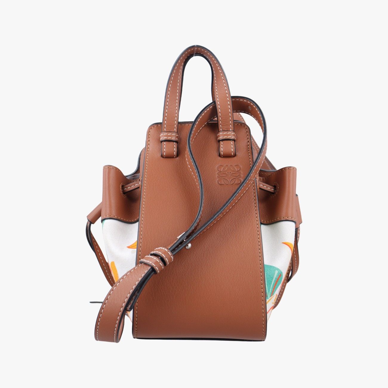 ロエベLoeweハンモック ブラウン×マルチ レザー×ファブリック 262007