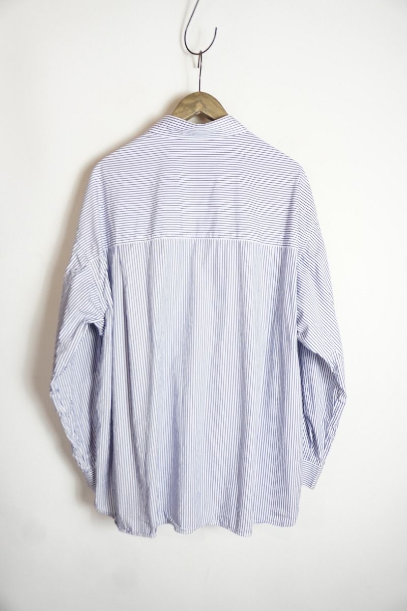 25SS FreshService フレッシュサービス CORPORATE UNIFORM L S SHIRT 長袖シャツ ストライプ FSC253-50105B サイズM 青 1002P