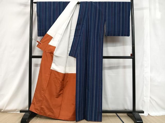 平和屋着物□上質な紬 格子 正絹 逸品 未使用 AAAX1212cs