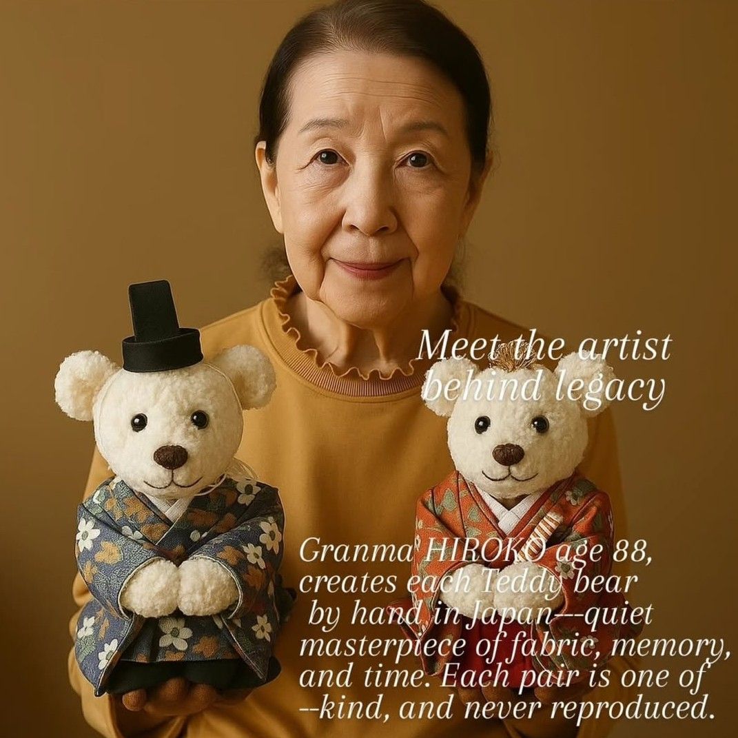 着物テディベア雛人形セット---Teddy Bear doll Set for Hinamatsuri