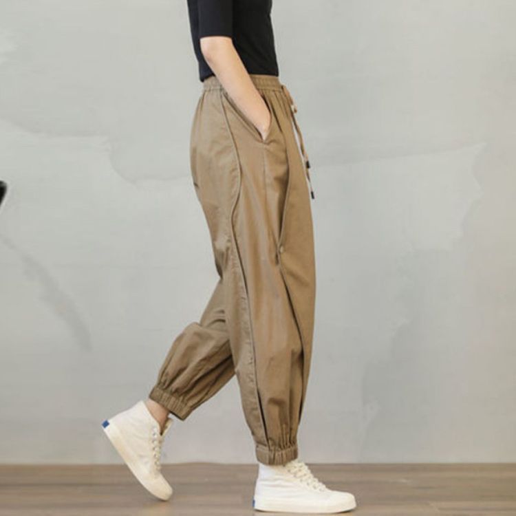 ダンスウエア サルエルパンツ レディース 9分丈 イージーパンツ ゆったり 綿混 ボトムス ワークパンツ カジュアルパンツ タック サルエルパンツ ウエストゴム 春 秋 おしゃれ dkhsh592120 DECORATOM_COM_BR