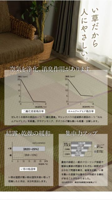 い草ラグ 市松柄 「DXピーア」 本間3畳 約191×286cm グレー