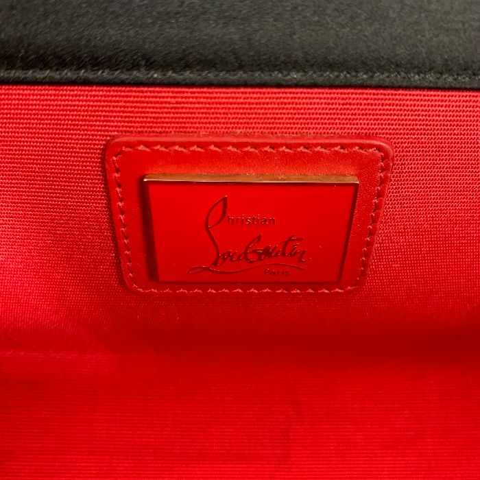 クリスチャンルブタン Christian louboutin クラッチバッグ パーティーバッグ 花モチーフ ラインストーン 黒 ブラック レディース