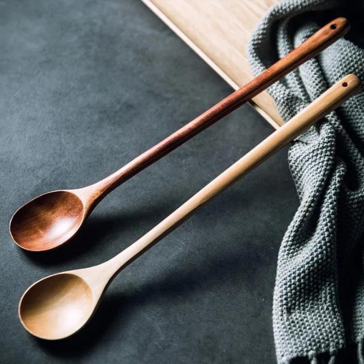 木製 スプーン 2本入 柄の長いスプーン 33cm ロングスプーン 送料無料