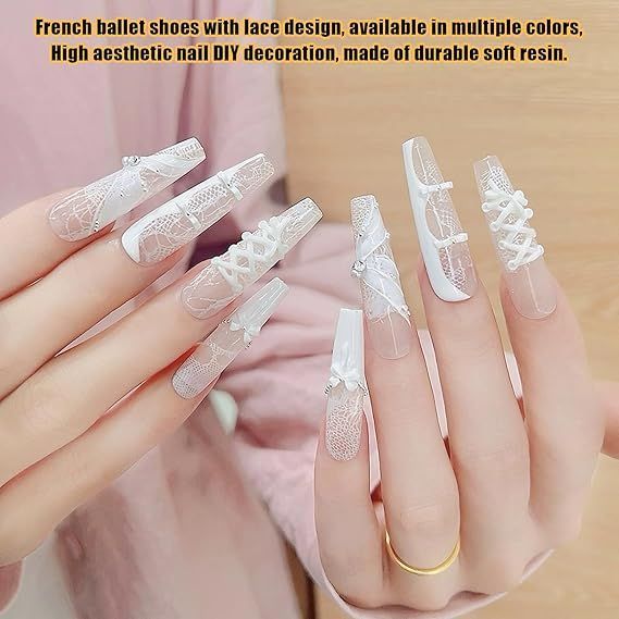 ネイルパーツ リボン 約200個 3D 立体 靴紐 リボン ネイルパーツ