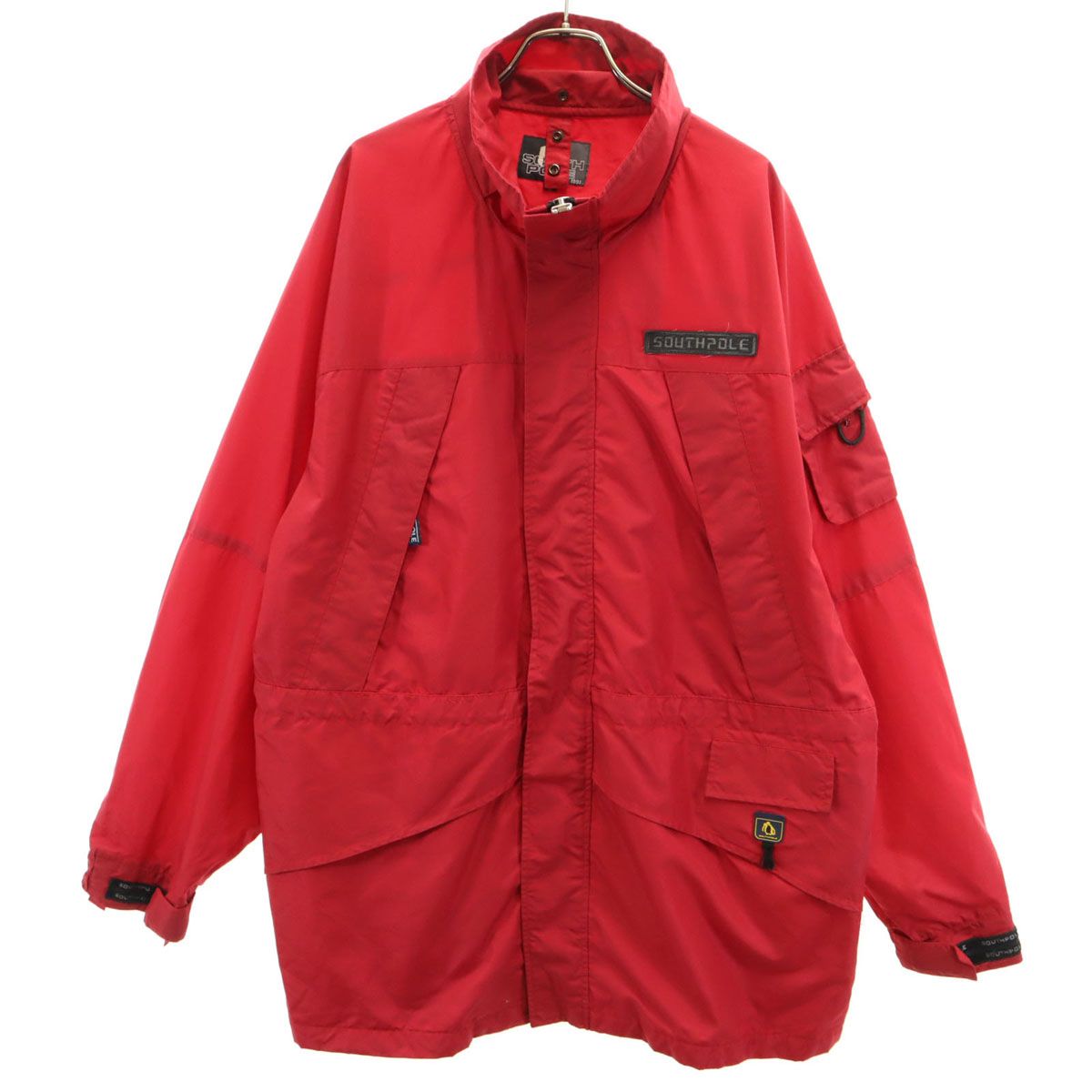 SOUTH POLE サウスポール ナイロンジャケット L レッド系 ファスナートップが取れています。 メンズ 古着