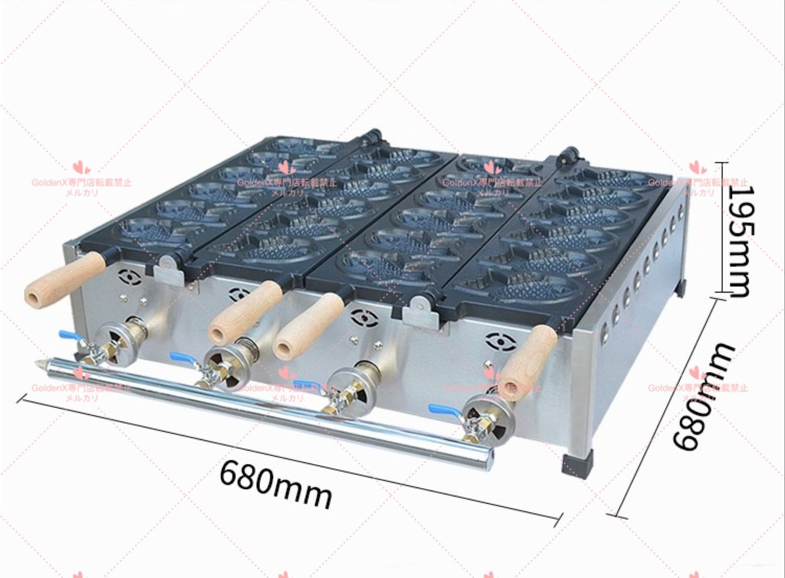 山下専門店 LPガス たい焼き器 6匹×2連 12匹焼ける！ 鯛焼き器/業務用