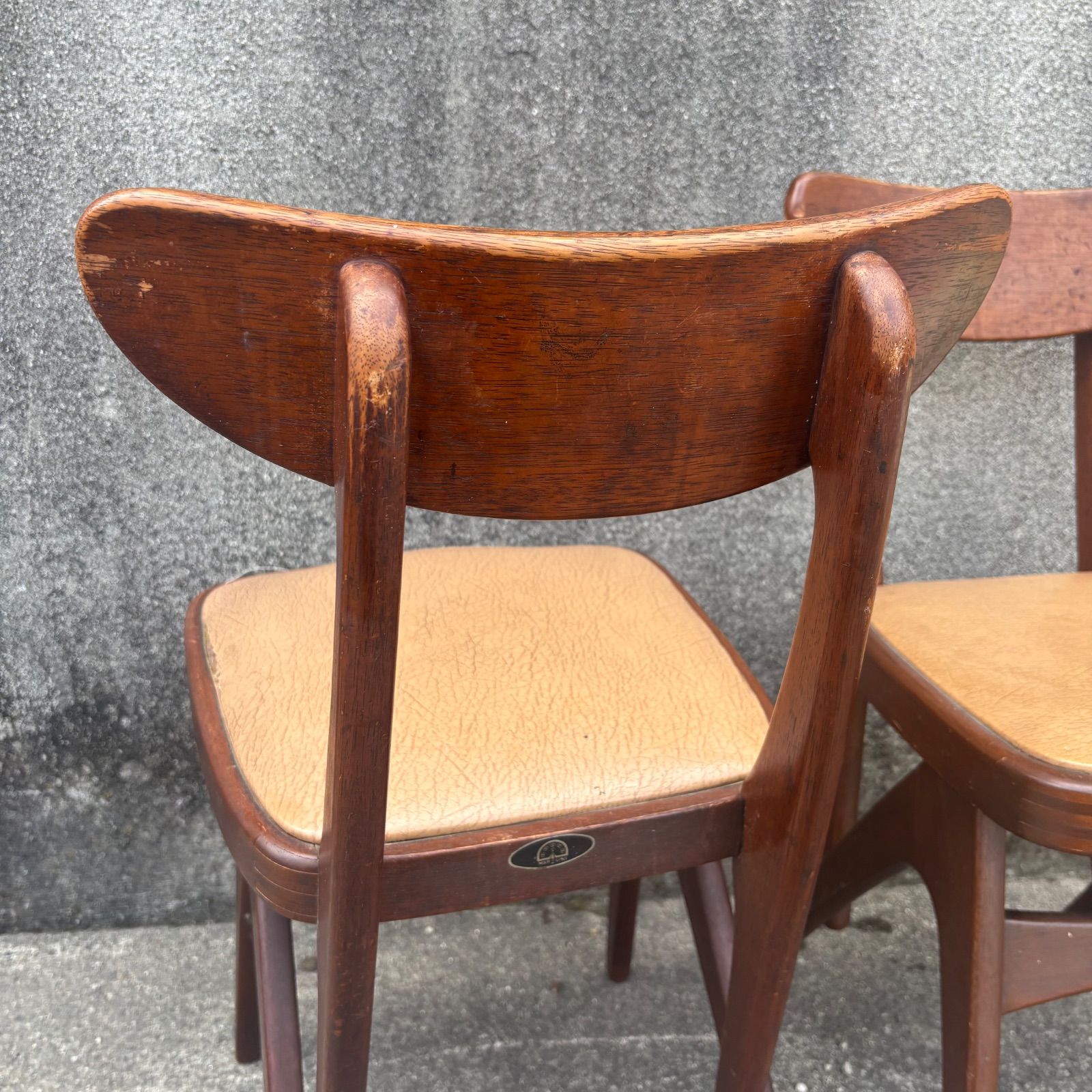 【希少】オールドマルニ ダイニングチェア 木製 椅子 ビンテージ 古道具 オールドマルニのカラフル椅子 ダイニングチェア アンティーク 昭和