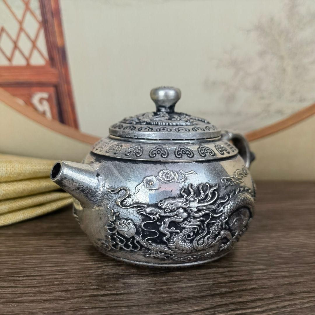 銅器 龍鳳呈祥茶壺 徳利 茶道具 煎茶器 装飾品 工芸品 置物