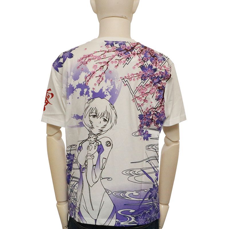 錦 nishiki × EVANGELION 満桜華 綾波レイ 柄 和柄 半袖 Tシャツ