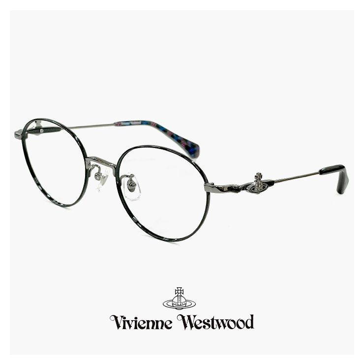 ヴィヴィアン ウエストウッド レディース メガネ 40-0009 c03 48mm Vivienne Westwood 眼鏡 女性 40-0009 ボストン 型 丸メガネ メタル フレーム オーブ 黒ぶち 黒縁