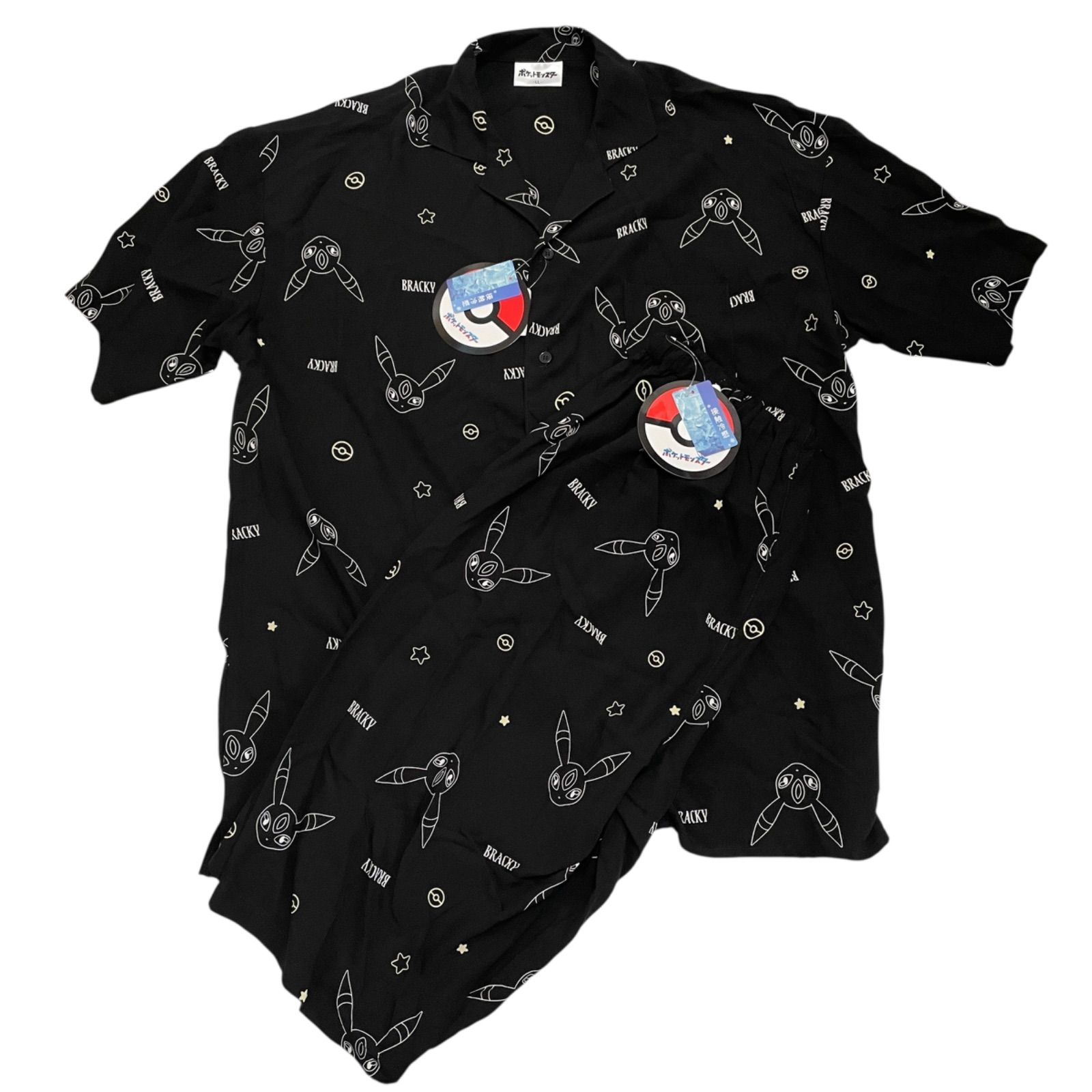 ポケモン　ブラッキー　Tシャツ 部屋着　パジャマ　4点セット　新品未開封品 T4629【ポケモンセンター】メンズ ポケモン ブラッキー 半袖 T