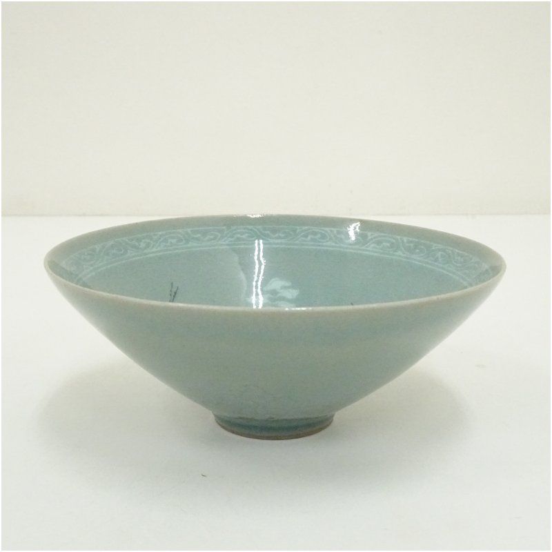 A 100 抹茶碗 高麗青磁 ( 新品未使用品 ) 沙音窯 松月 金鐘浩造 高麗青磁茶碗（共箱） 茶道 抹茶 おしゃれ