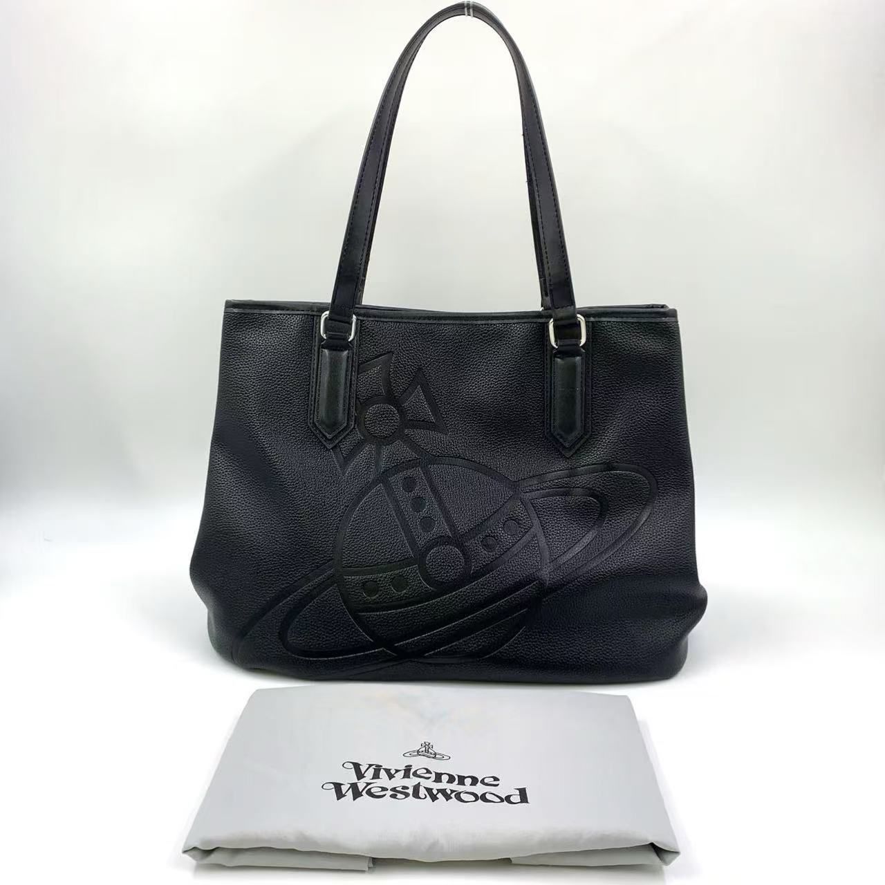 Vivienne Westwood ハミルトン レザー ブラック トートバッグ シルバー 