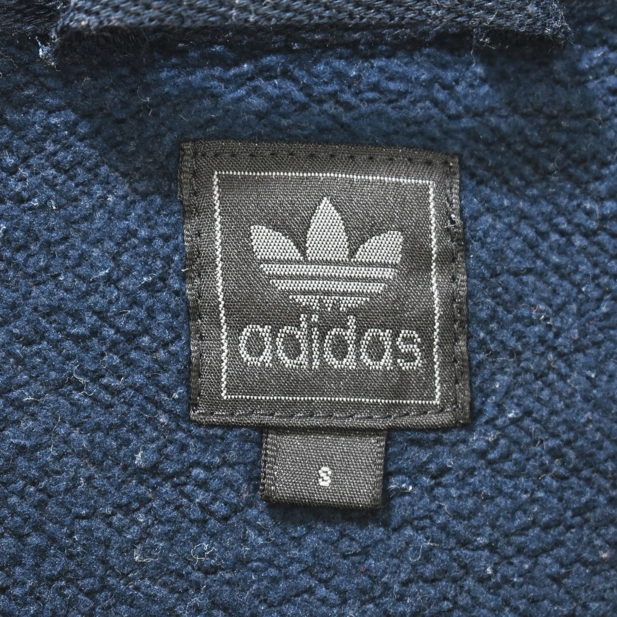 【初期タグ】 00s アディダス オリジナルス adidas originals 総柄 ジップアップ スウェット フーディー S ネイビー メンズ