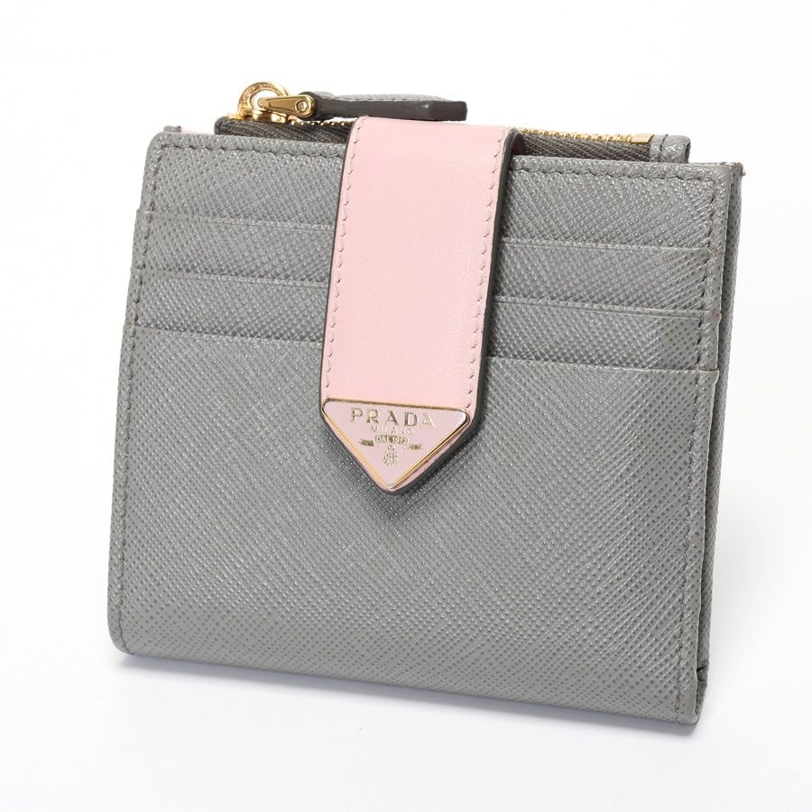 プラダ / PRADA トライアングル ロゴ サフィアーノタブ 折り財布