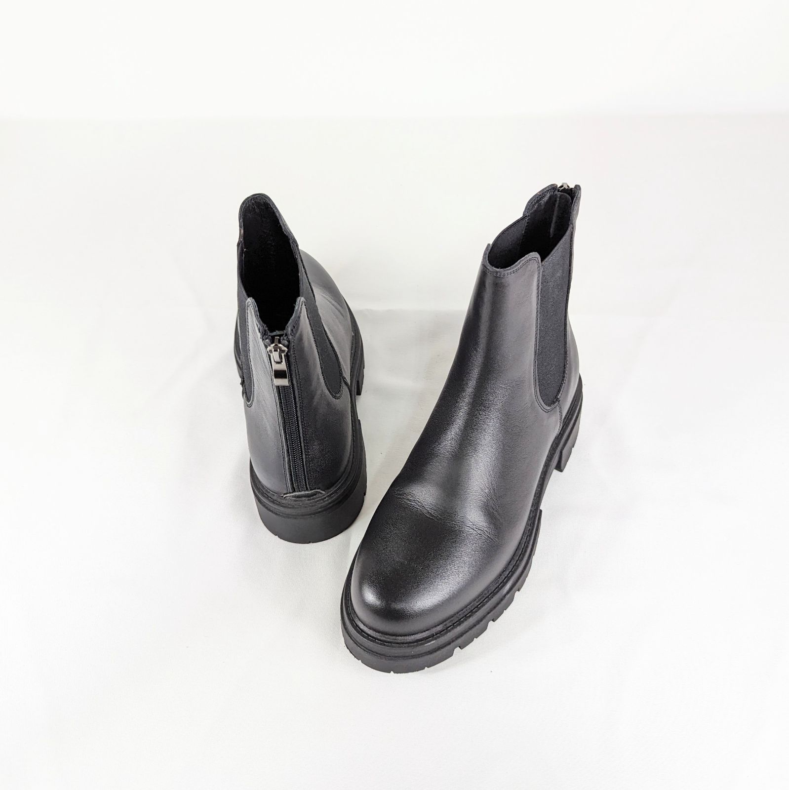 ヴィニーロ バックジップ ミドルブーツ 24.5 サイドゴアブーツ